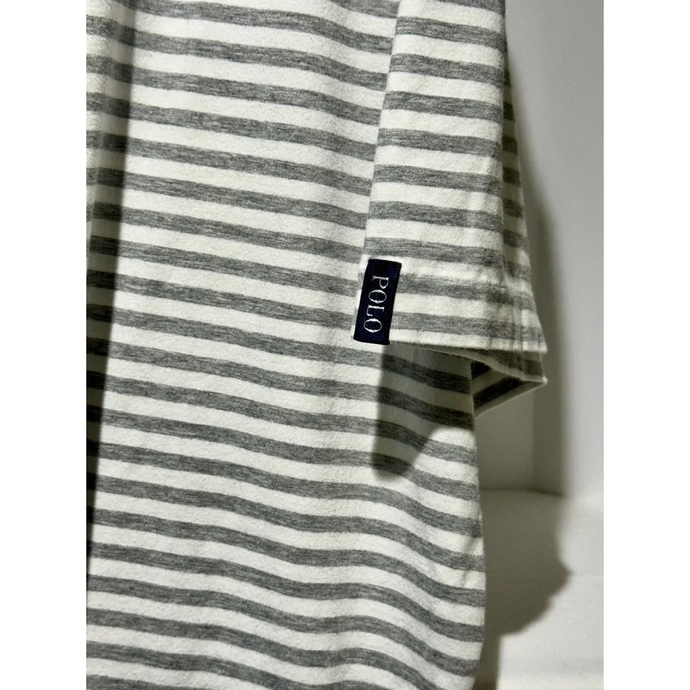 Polo Golf Ralph Lauren Striped Stretch Lisle Golf Polo Shirt‎ XXL Grey White